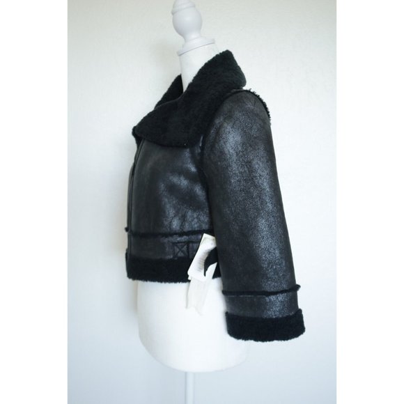 Bird by Juicy Couture Black Askam Leather Jacket Size Small NWT - Picture 2 of 12